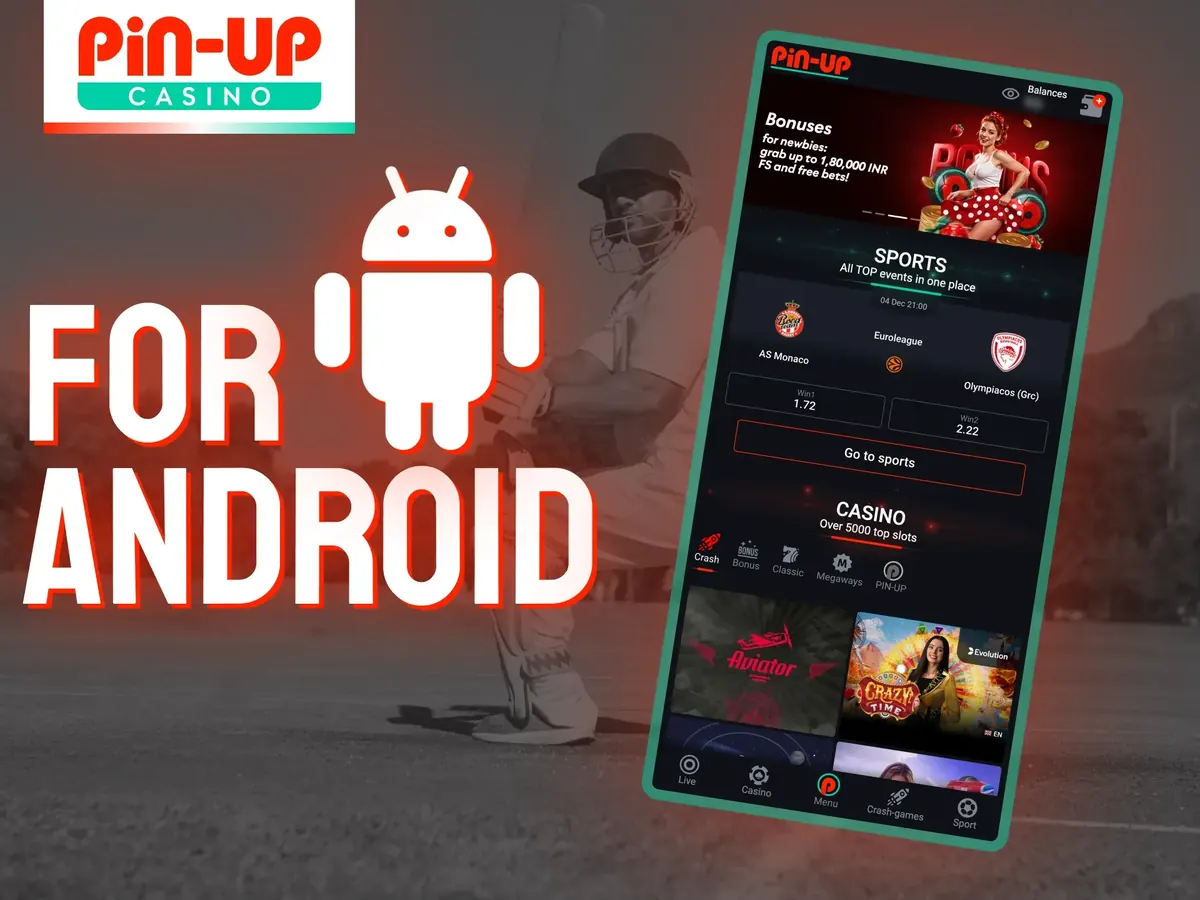 Pin-Up app for Android with the Android robot
