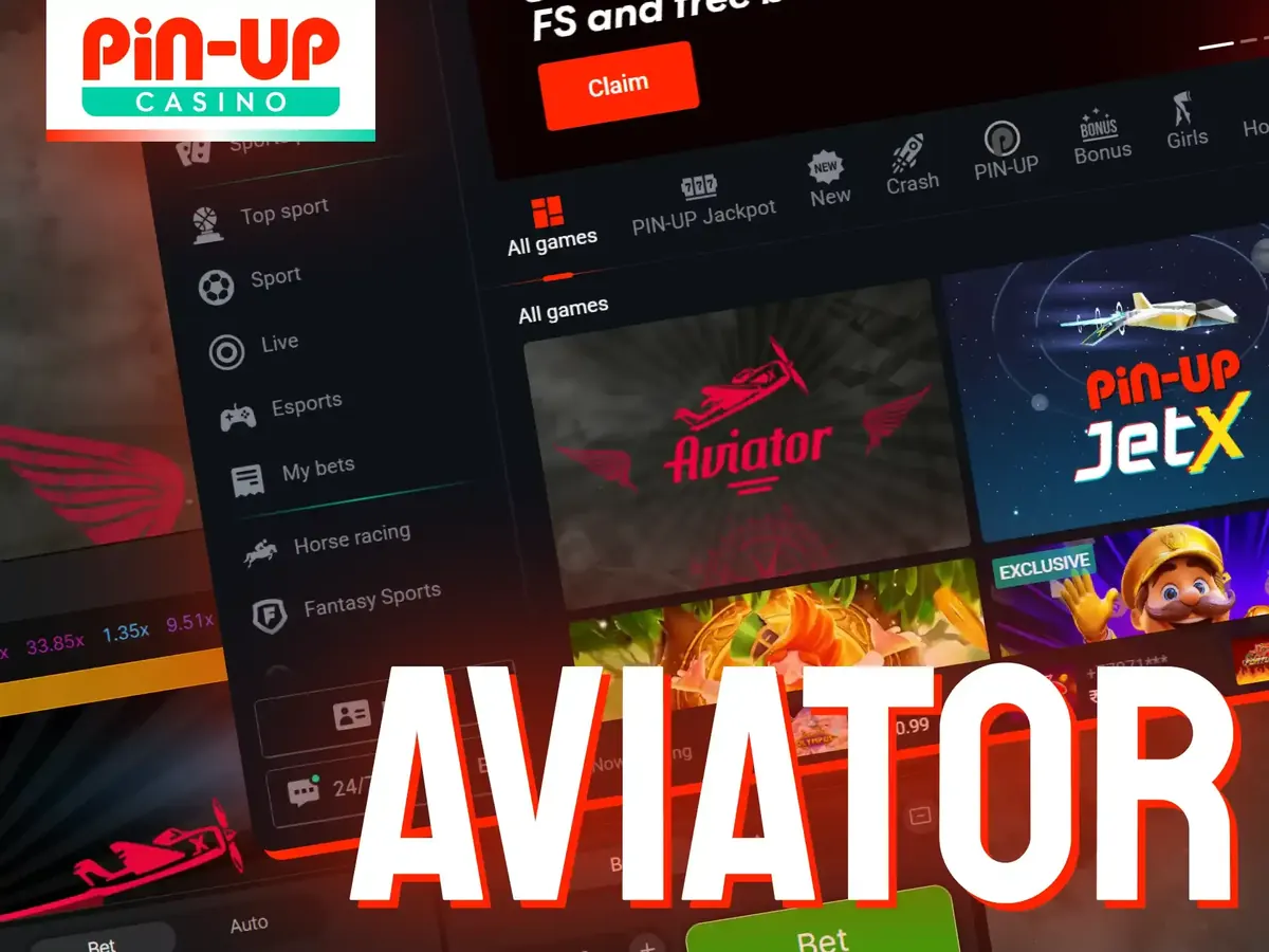Aviator and JetX in the Pin-Up crash games lobby