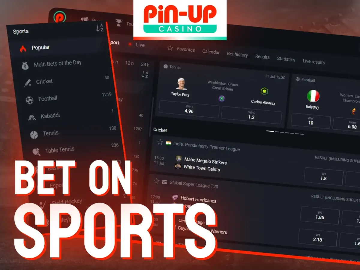 Pin-Up sportsbook with live cricket and football markets