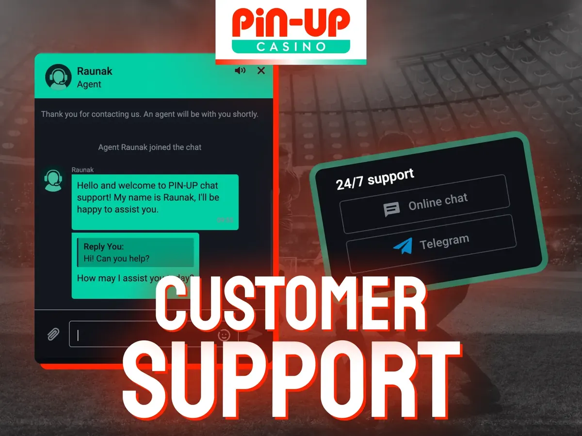 Pin-Up live chat support window
